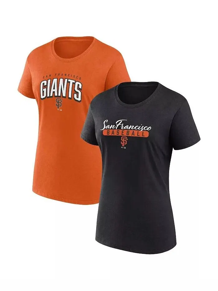 Женский комплект футболок для болельщиков San Francisco Giants черного и оранжевого цвета Fanatics — изображение 1 из 4
