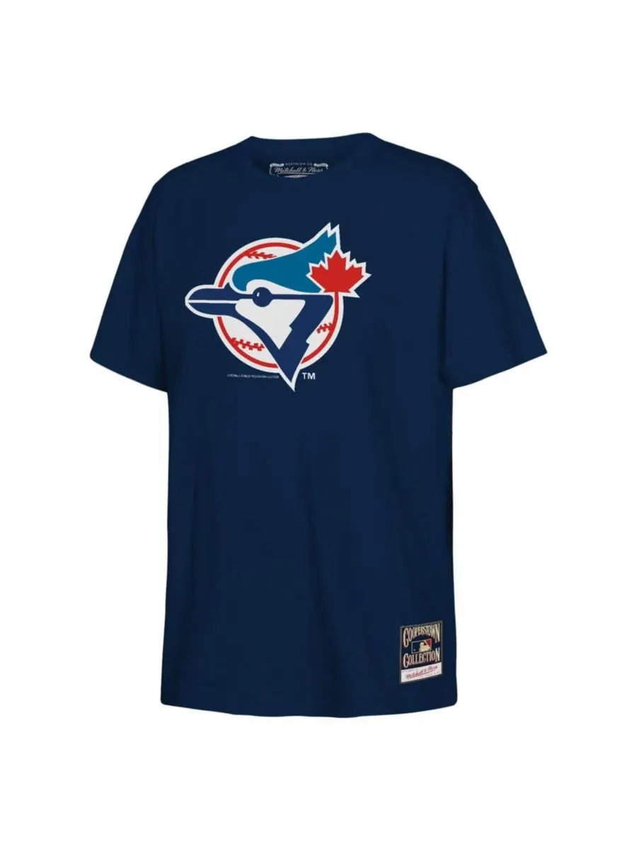 Футболка детская с винтажным принтом Toronto Blue Jays Mitchell & Ness — изображение 1 из 1, темно-синий