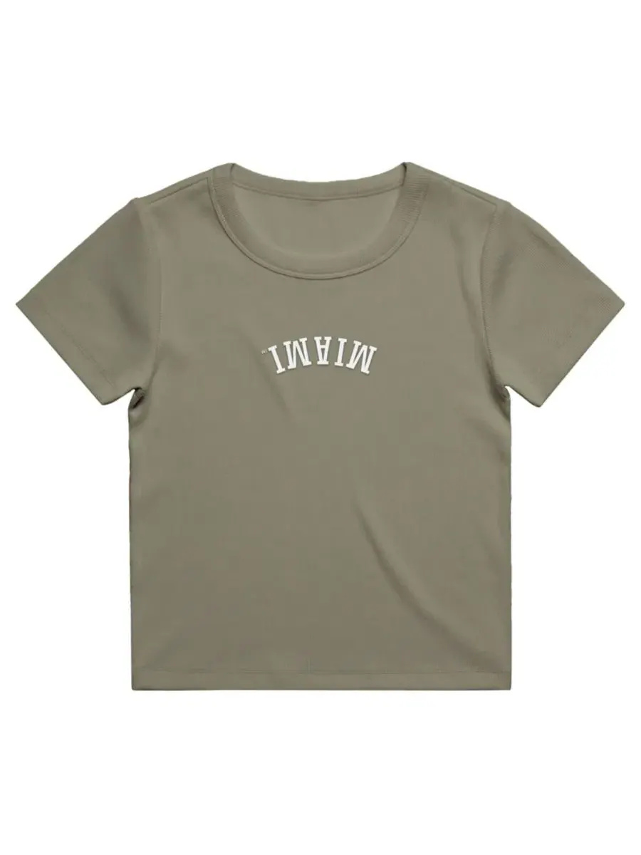 Женская футболка с вышивкой Upside Down Embroidery Uscape Apparel — изображение 2 из 2, зеленый