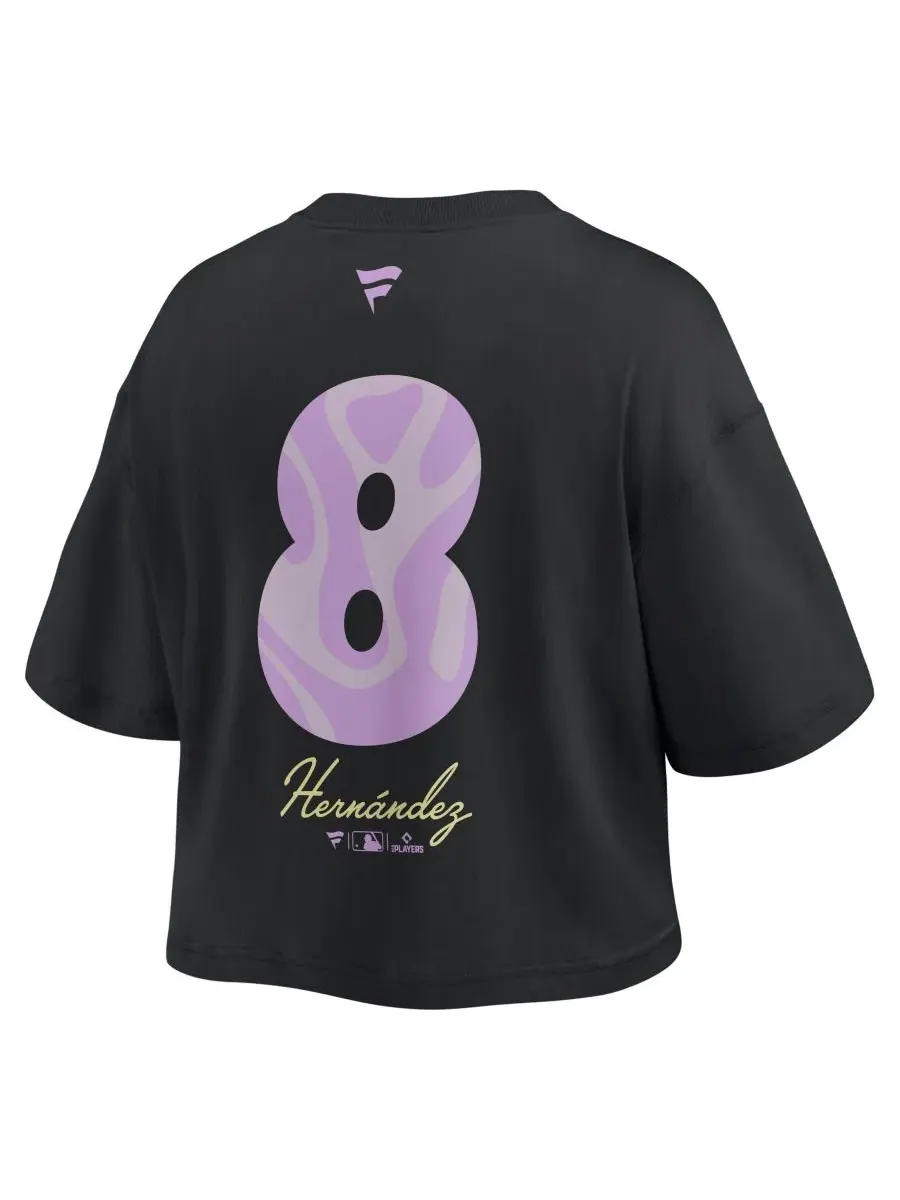 Женский кроп-топ с именем и номером игрока Los Angeles Dodgers, модель Enrique Hernandez Fanatics — изображение 3 из 3