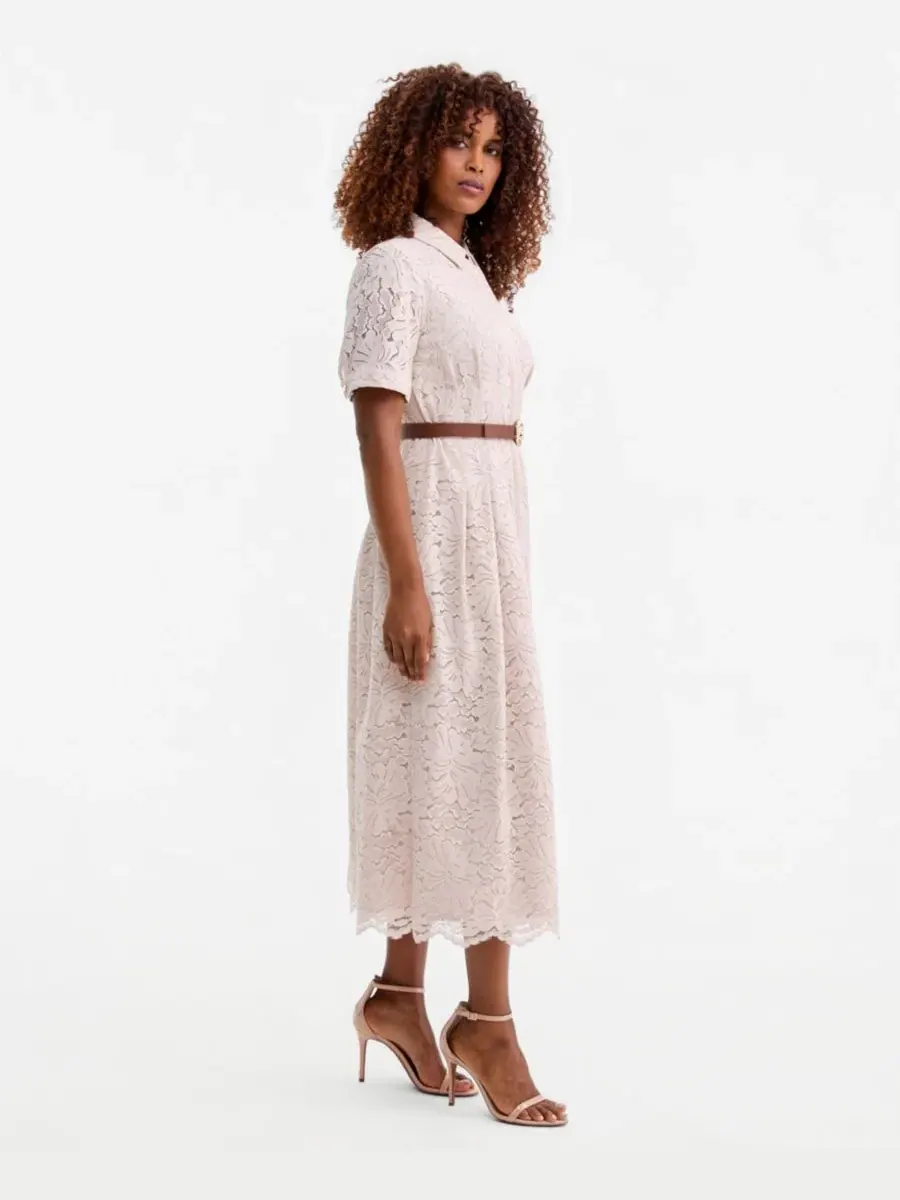 Платье-рубашка с кружевом и поясом Anne Klein, Dawn — изображение 2 из 6