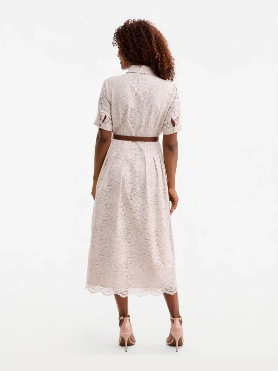 Платье-рубашка с кружевом и поясом Anne Klein, Dawn — изображение 4 из 6