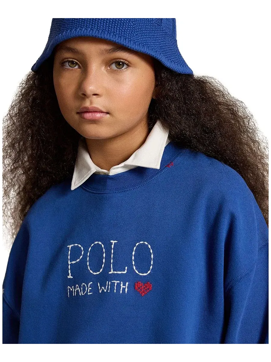 Свитшот с вышивкой Logo Fleece Polo Ralph Lauren, Dusty Azure — изображение 3 из 3