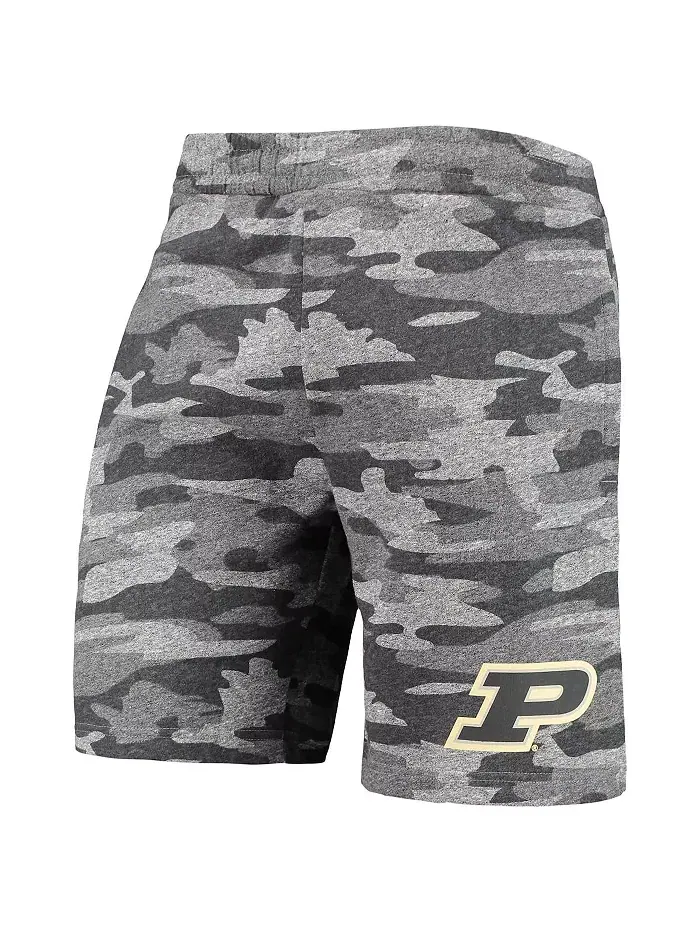 Мужские шорты для отдыха Purdue Boilermakers камуфляжные серые с ворсом Concepts Sport — изображение 2 из 3