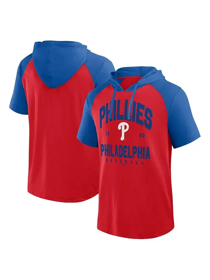 Мужская красная футболка с коротким рукавом Philadelphia Phillies Prime Raglan в стиле худи Fanatics — изображение 1 из 3