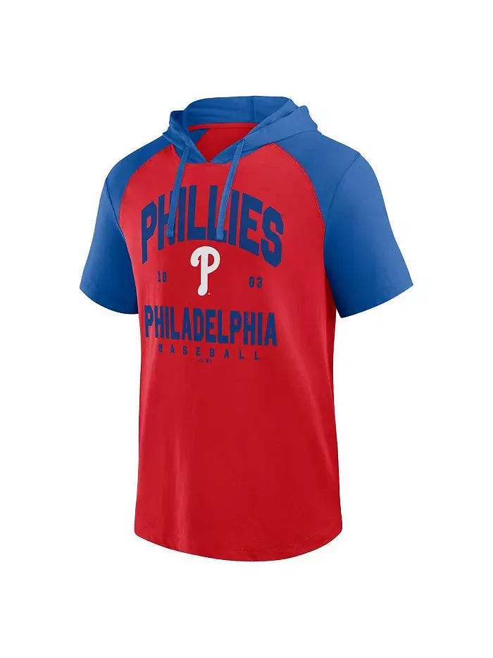 Мужская красная футболка с коротким рукавом Philadelphia Phillies Prime Raglan в стиле худи Fanatics — изображение 3 из 3