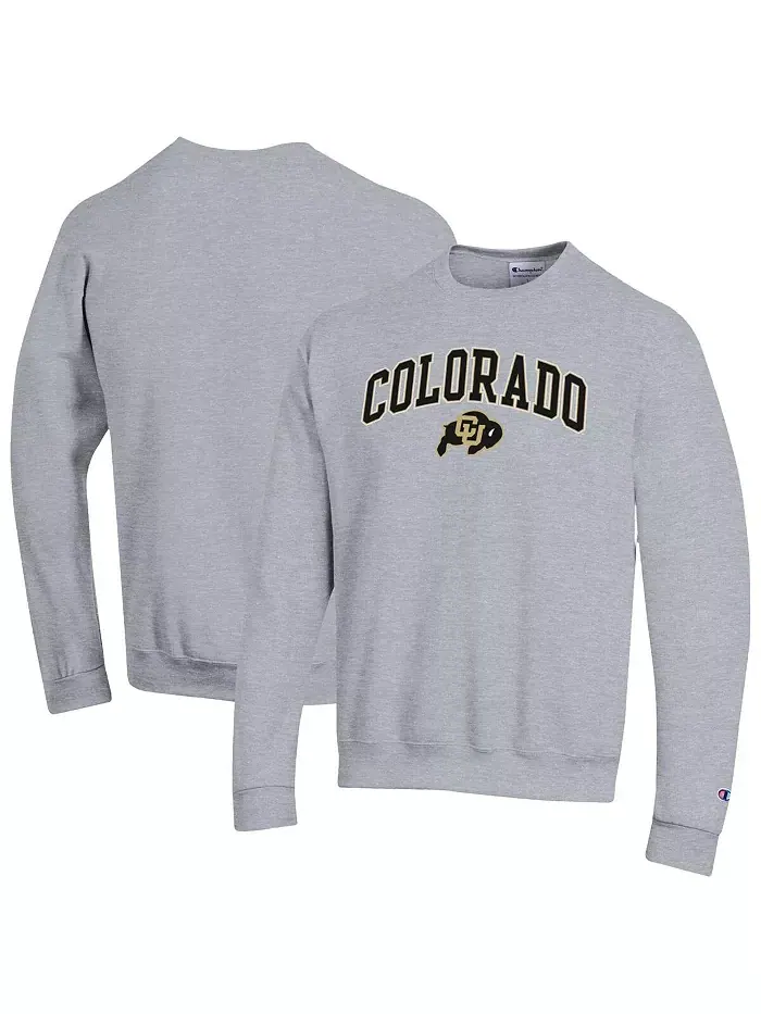 Мужская толстовка с капюшоном Heather Gray Colorado Buffaloes с арочным логотипом Champion — изображение 1 из 3