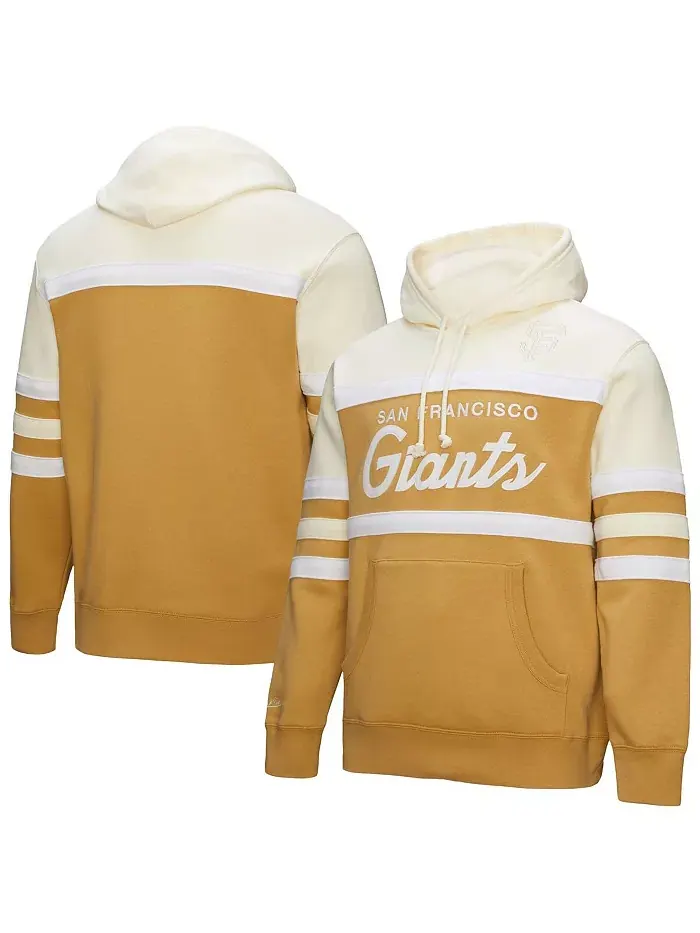 Мужская худи с капюшоном San Francisco Head Coach в цвете «тан/крем» Mitchell & Ness — изображение 1 из 4