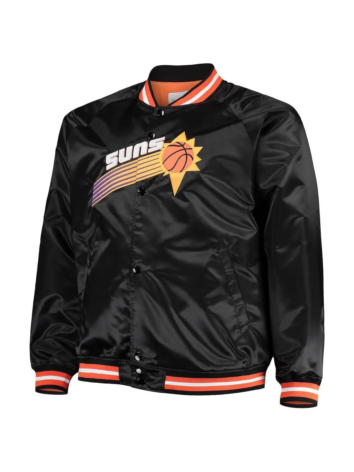 Мужская черная куртка phoenix suns big and tall hardwood classics raglan satin full-snap Mitchell & — изображение 2 из 4