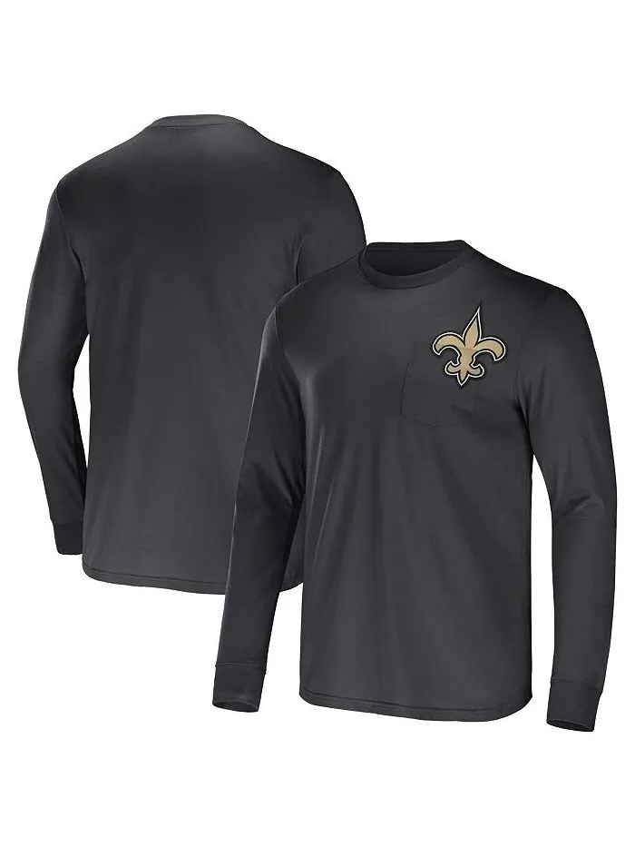 Мужская футболка с длинным рукавом NFL x Darius Rucker Collection от Charcoal New Orleans Saints — изображение 1 из 2