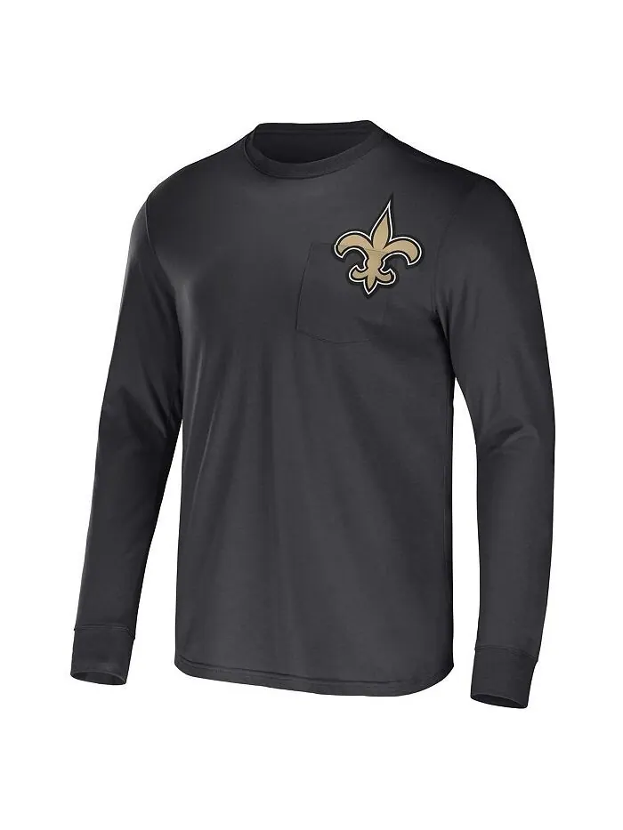 Мужская футболка с длинным рукавом NFL x Darius Rucker Collection от Charcoal New Orleans Saints — изображение 2 из 2