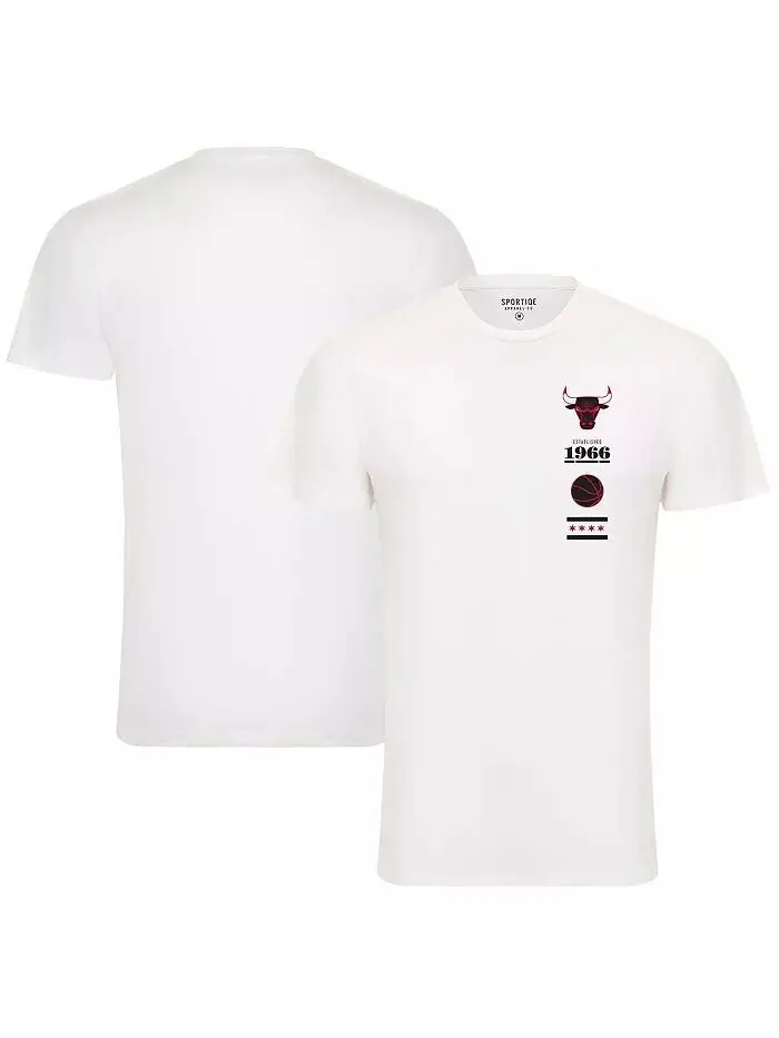 Белая мужская и женская футболка Chicago Bulls из коллекции 1966 года с городским флагом Bingham