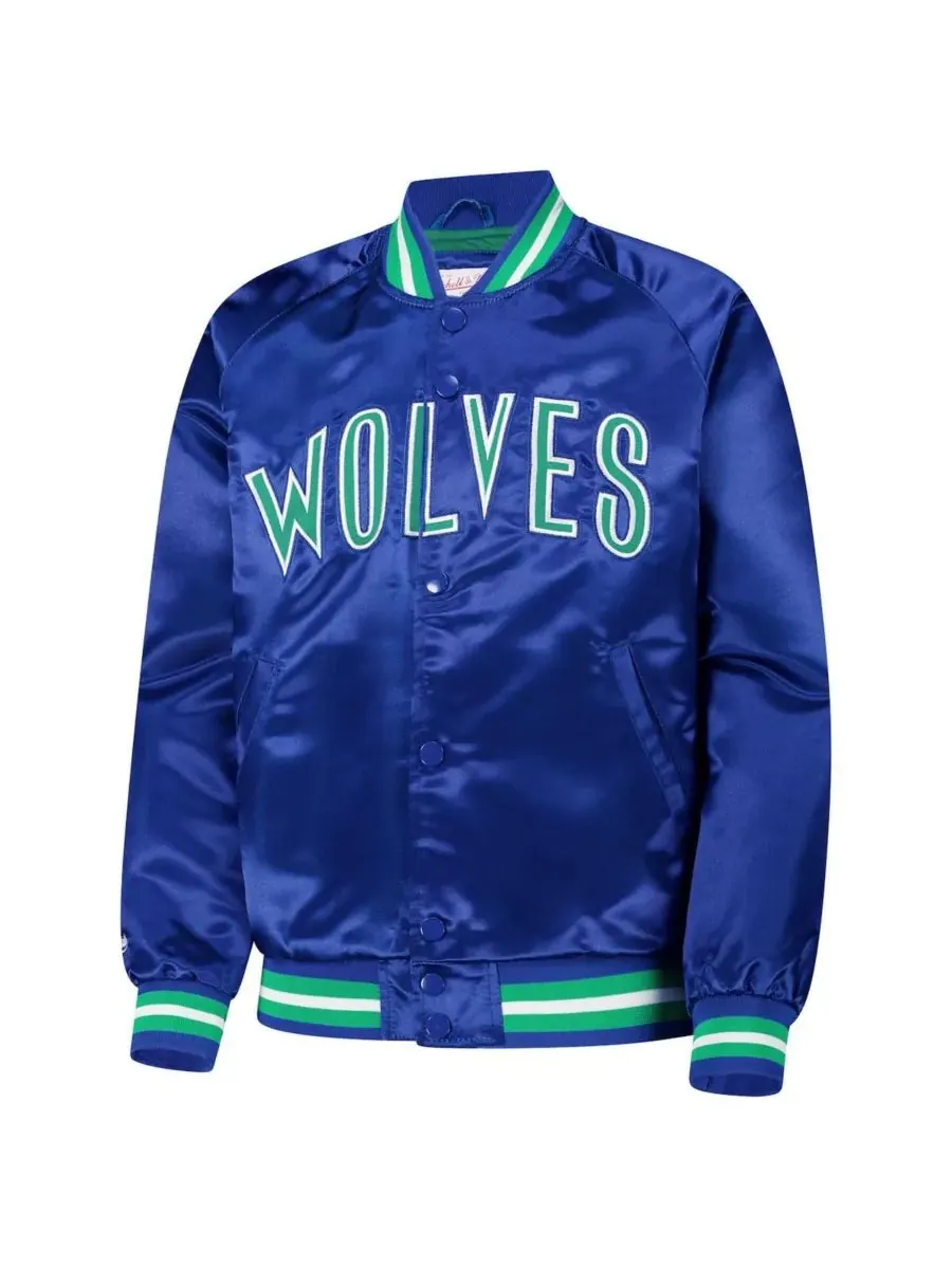 Куртка Big Boys and Girls Royal Minnesota Timberwolves Hardwood Classics Satin Raglan Full-Snap — изображение 3 из 3, синий