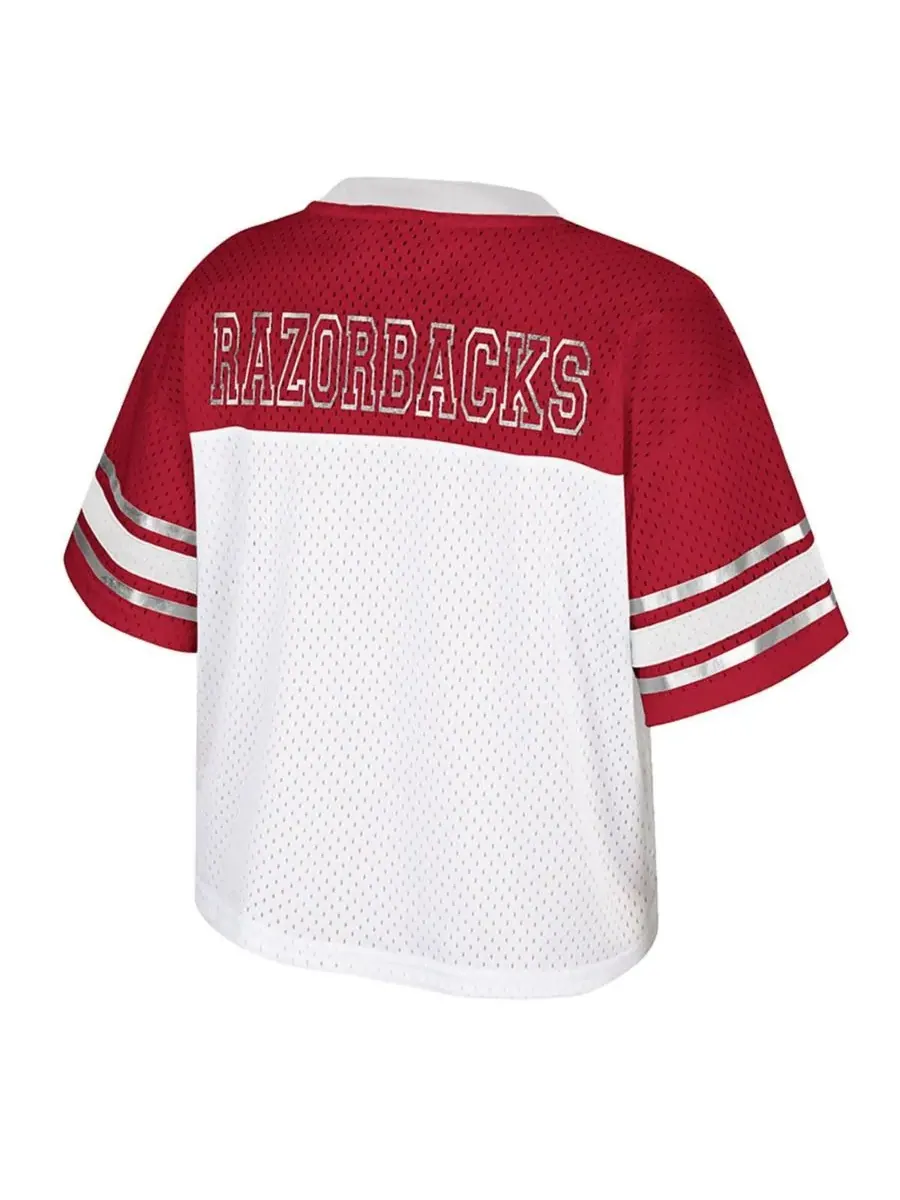 Colosseum Женская белая укороченная футболка Arkansas Razorbacks Treasure для американского футбола — изображение 3 из 3