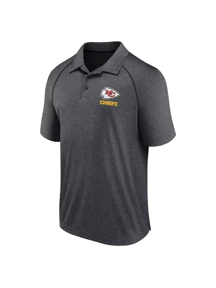 Мужская поло реглан Heather Charcoal Kansas City Chiefs Making Waves Fanatics — изображение 3 из 3