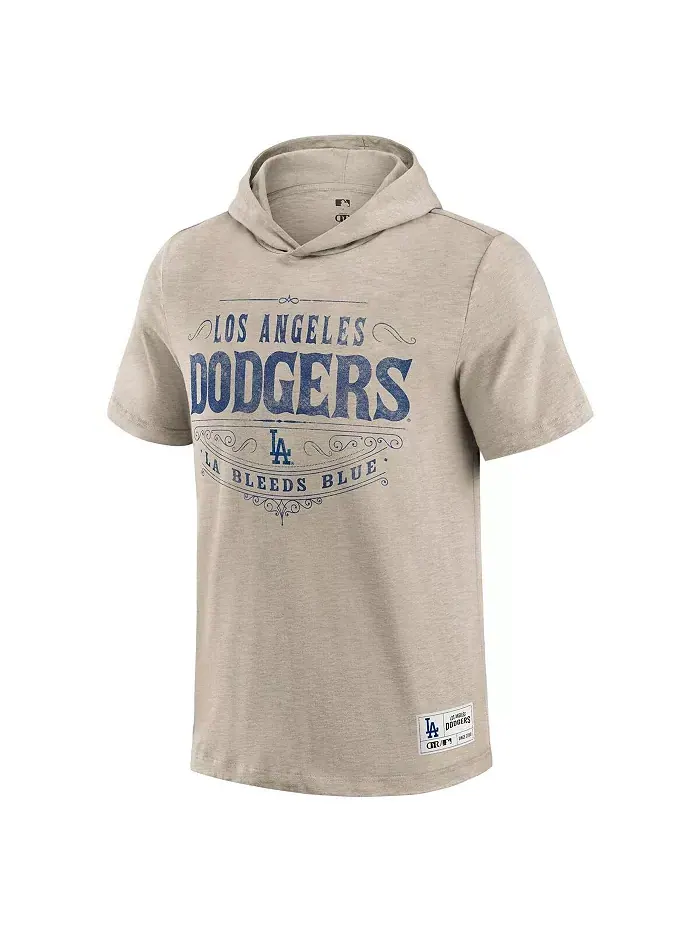 Мужская худи-футболка Los Angeles Dodgers в бежевом цвете Fanatics — изображение 3 из 3