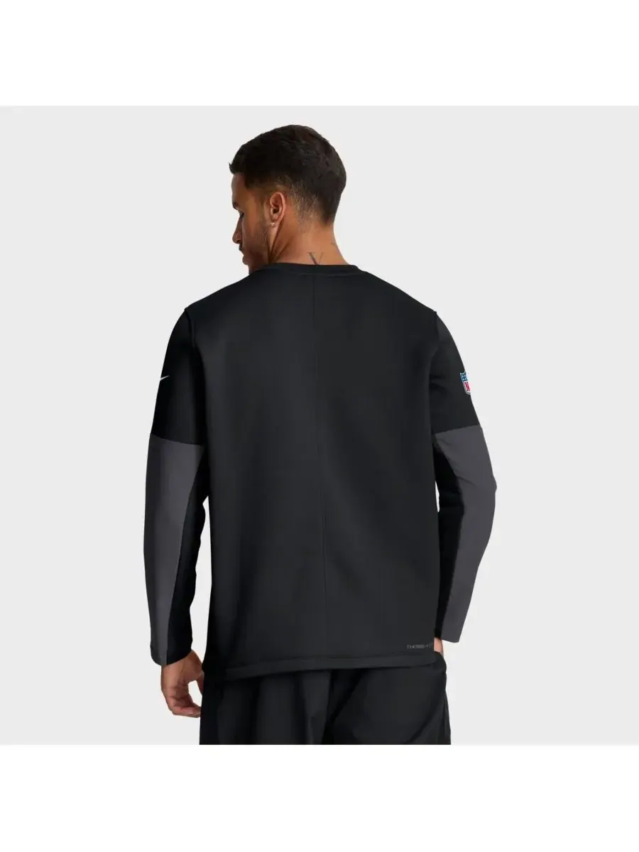 Nike Мужская черная футболка с длинным рукавом New Orleans Saints Sideline Coach Therma-FIT — изображение 2 из 5, черный