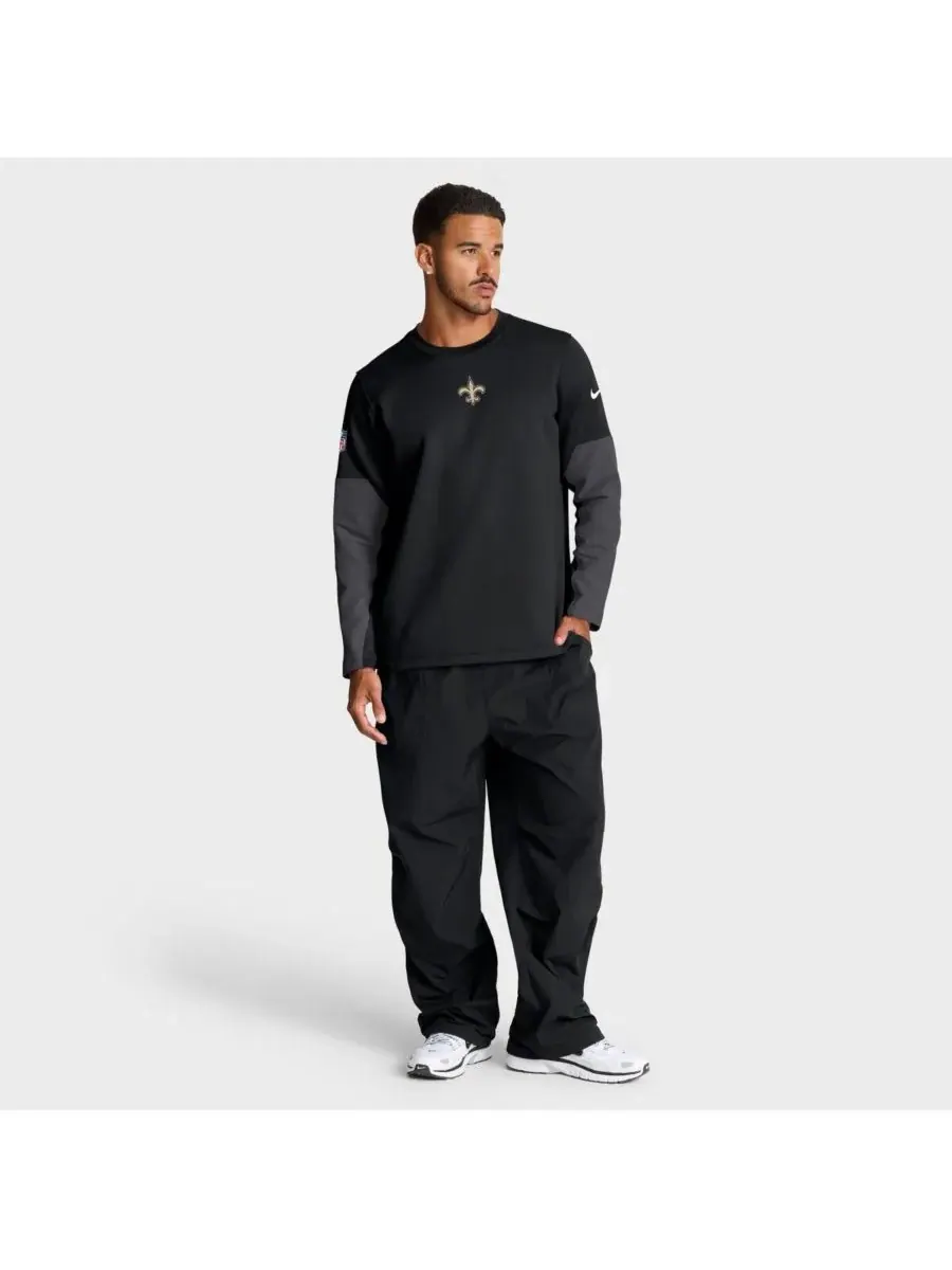 Nike Мужская черная футболка с длинным рукавом New Orleans Saints Sideline Coach Therma-FIT — изображение 3 из 5, черный