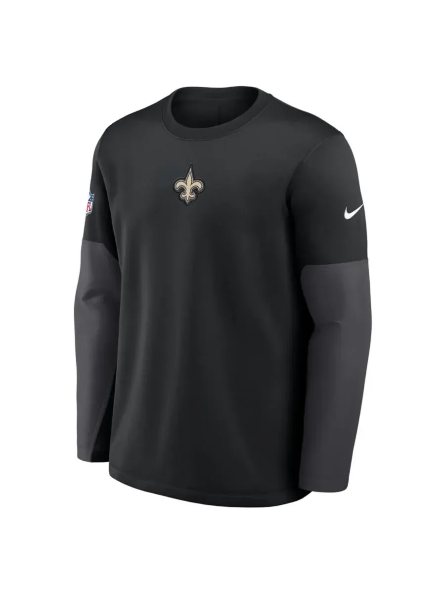 Nike Мужская черная футболка с длинным рукавом New Orleans Saints Sideline Coach Therma-FIT — изображение 5 из 5, черный
