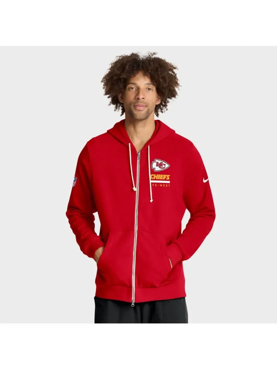 Nike Мужская красная толстовка на молнии с символикой Kansas City Chiefs Sideline Utility Player — изображение 1 из 5