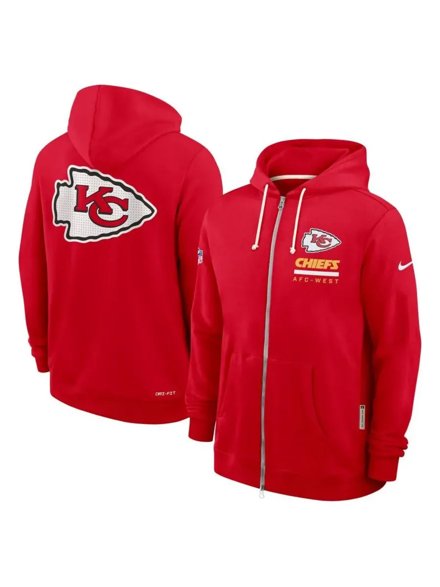 Nike Мужская красная толстовка на молнии с символикой Kansas City Chiefs Sideline Utility Player — изображение 4 из 5