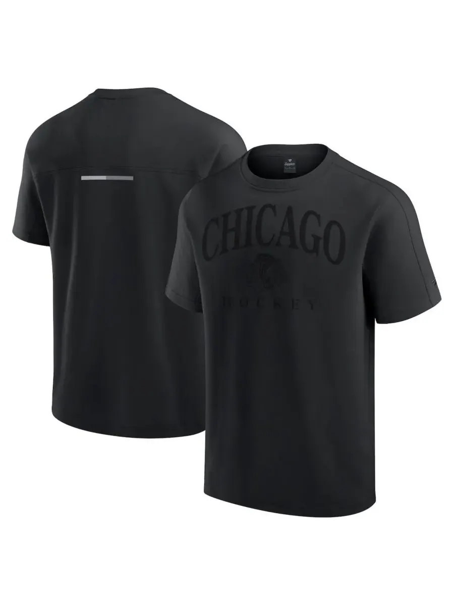Fanatics Мужская черная футболка Chicago Blackhawks Elements Flex Tri-Blend — изображение 1 из 3, черный