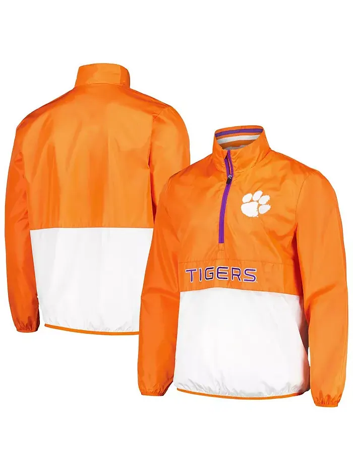 Толстовка Men's Orange Clemson Tigers Cornerman Half-Zip Top G-III Sports by Carl Banks