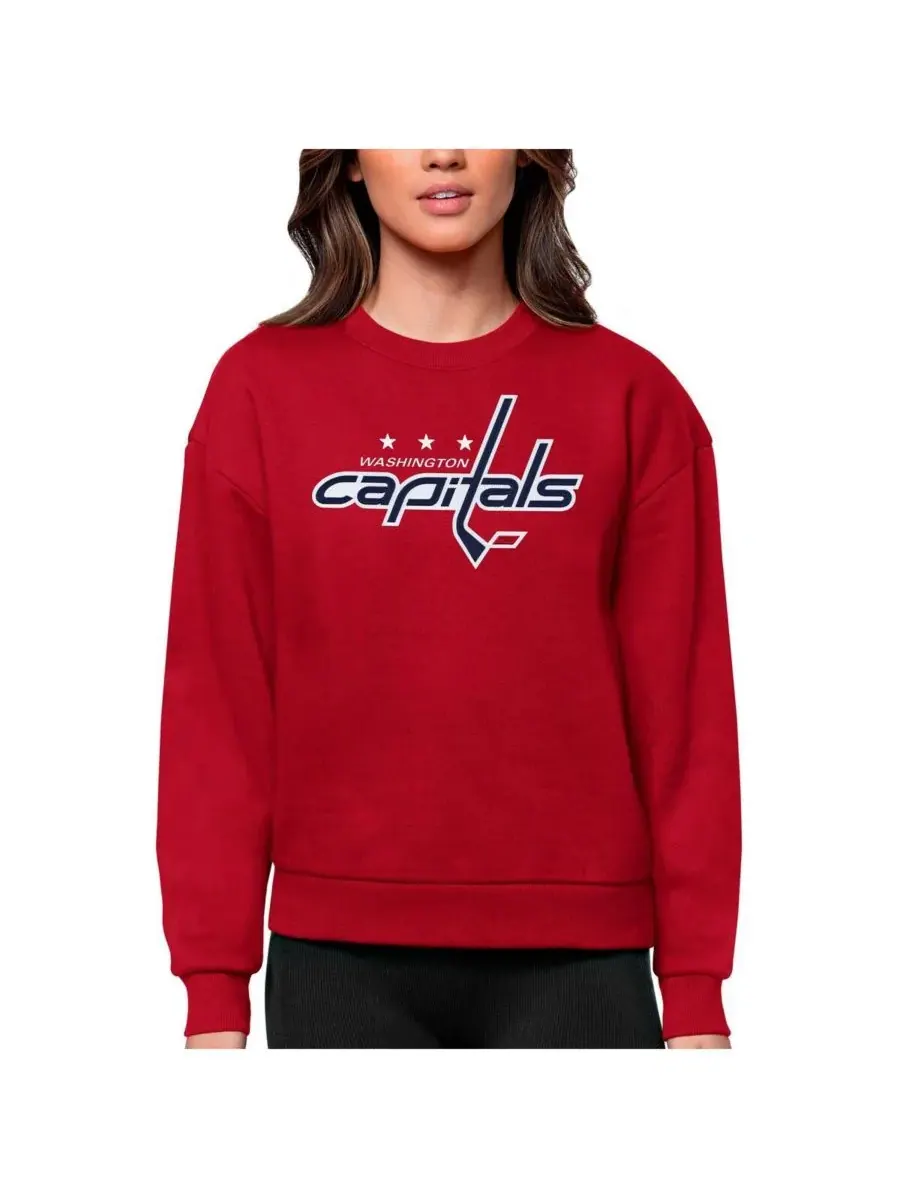Antigua Женская красная толстовка с круглым вырезом и логотипом команды Washington Capitals — изображение 1 из 1, красный