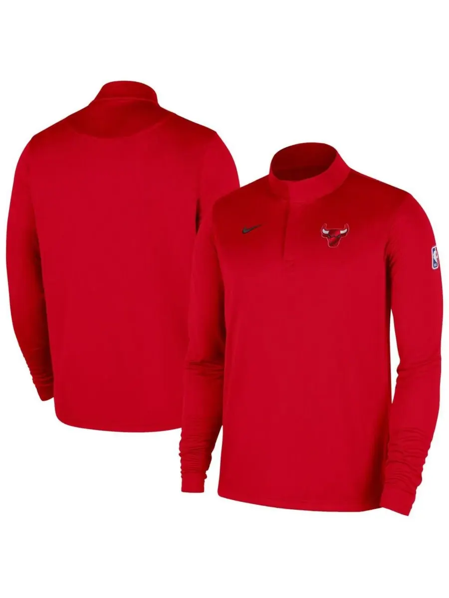 Nike Мужская красная футболка Chicago Bulls 2025/26 Authentic Coaches Quarter-Zip Dri-Fit — изображение 1 из 4, красный