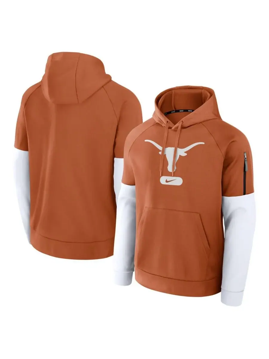 Nike Мужская толстовка с капюшоном Texas Burnt Orange Texas Longhorns для занятий фитнесом и — изображение 1 из 3, оранжевый