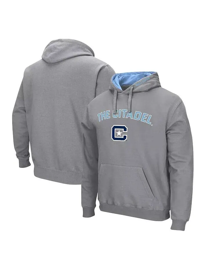 Мужская серая толстовка с капюшоном Citadel Bulldogs Arch & Logo Colosseum