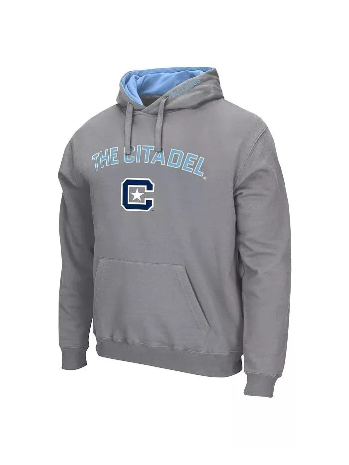 Мужская серая толстовка с капюшоном Citadel Bulldogs Arch & Logo Colosseum — изображение 3 из 3
