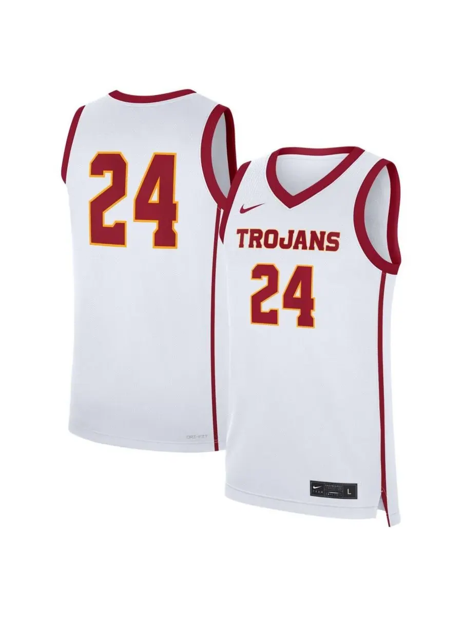 Nike Мужская белая домашняя футболка USC Trojans, размер 24 (реплика) — изображение 1 из 3, белый