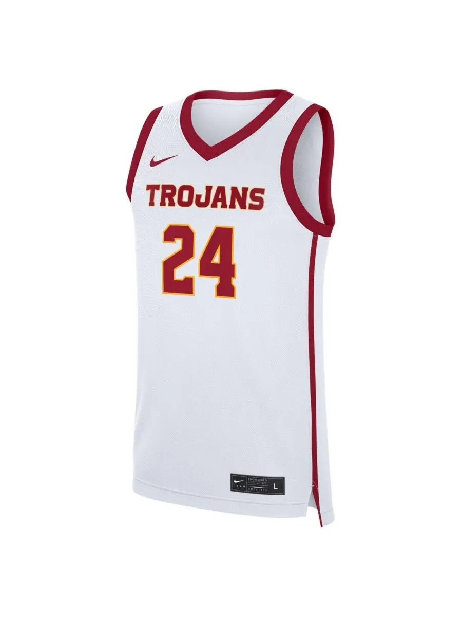 Nike Мужская белая домашняя футболка USC Trojans, размер 24 (реплика) — изображение 2 из 3, белый
