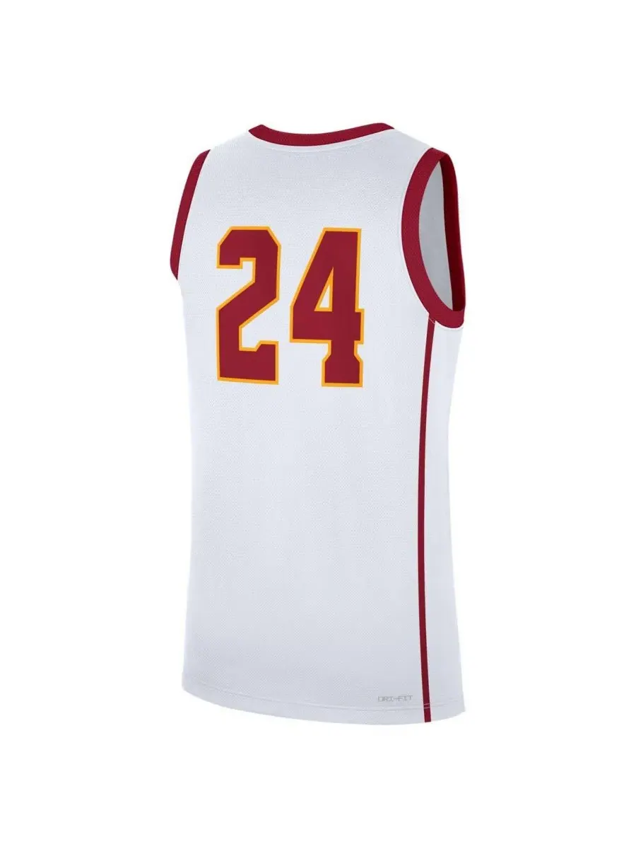 Nike Мужская белая домашняя футболка USC Trojans, размер 24 (реплика) — изображение 3 из 3, белый