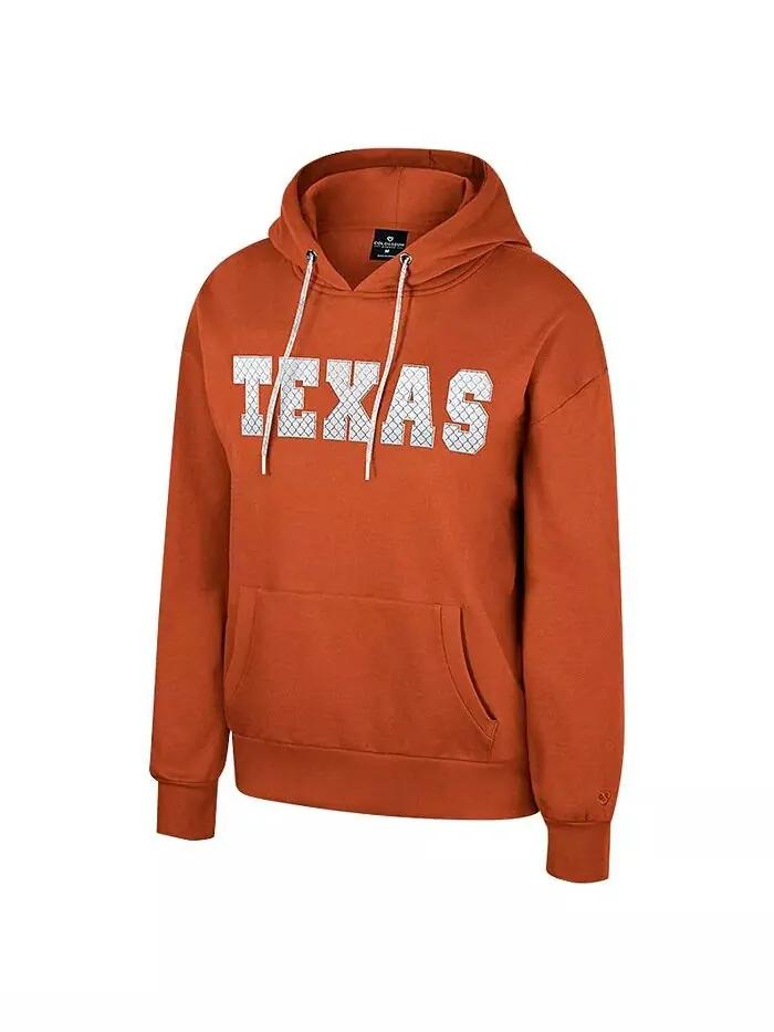 Женская толстовка с капюшоном Texas Orange Texas Longhorns Reflection со стразами и завязками на — изображение 2 из 3