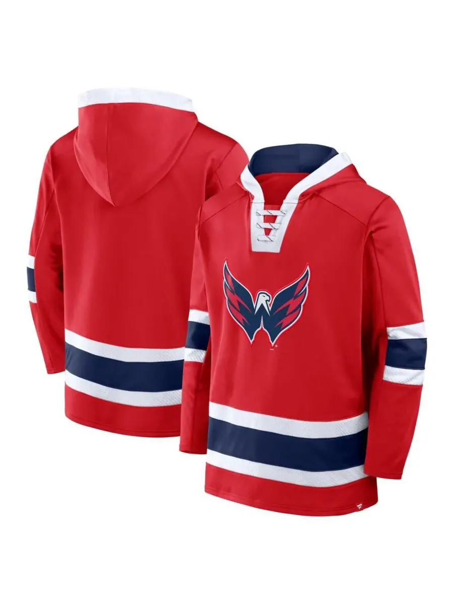Fanatics Мужская красная флисовая толстовка с капюшоном Washington Capitals Inside Line — изображение 1 из 3, красный