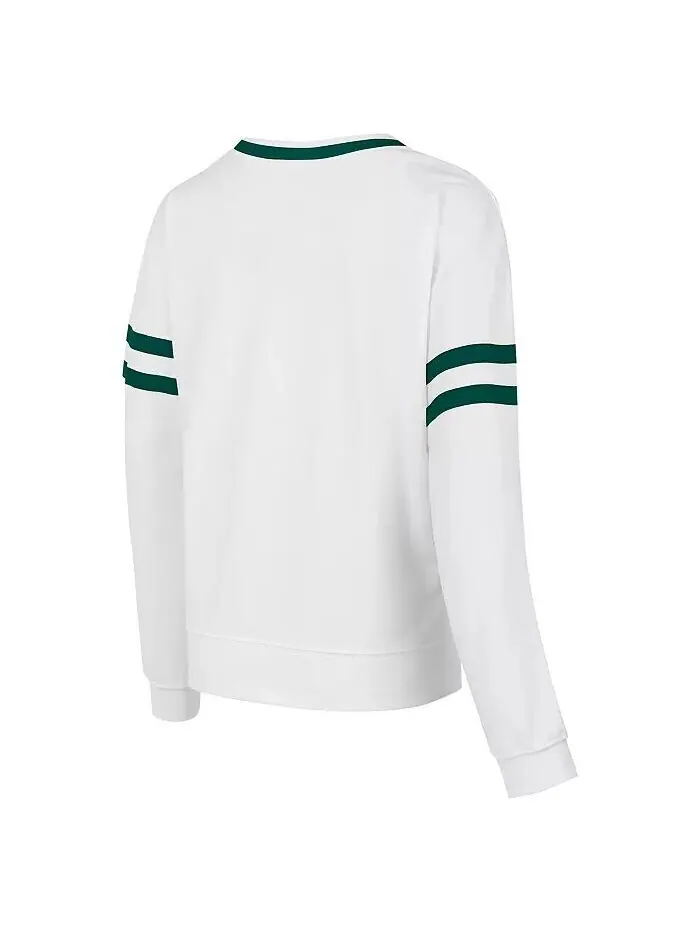 Женская белая толстовка-пуловер Milwaukee Bucks Borough Concepts Sport — изображение 2 из 3