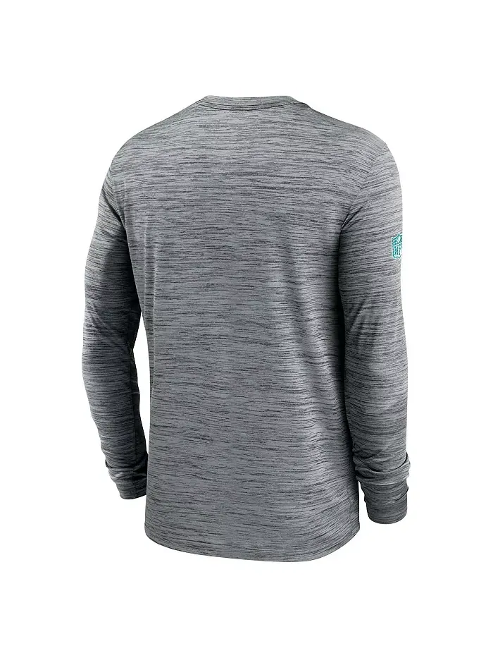 Мужская серая футболка с длинным рукавом Miami Dolphins 2024 Sideline Velocity Performance Nike — изображение 3 из 3