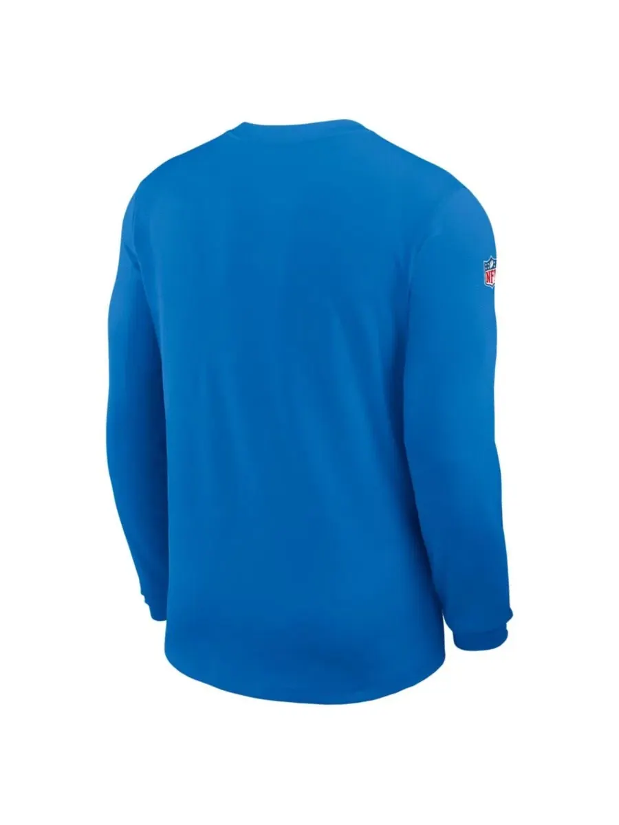 Лонгслив с длинным рукавом Nike, модель Detroit Lions Sideline Coaches UV Dri-FIT — изображение 3 из 5, синий