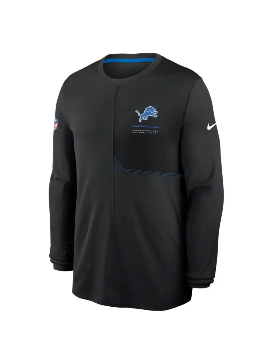 Лонгслив с длинным рукавом Nike, модель Detroit Lions Sideline Coaches UV Dri-FIT — изображение 4 из 5, синий