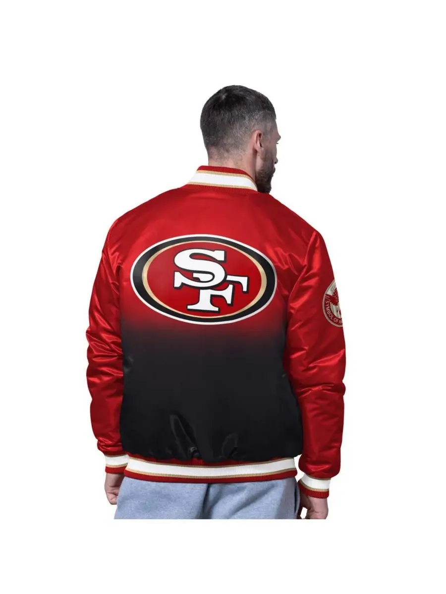 Мужская алая куртка San Francisco 49ers Pass Rush Varsity с застежкой на кнопках Starter — изображение 2 из 2, золотистый