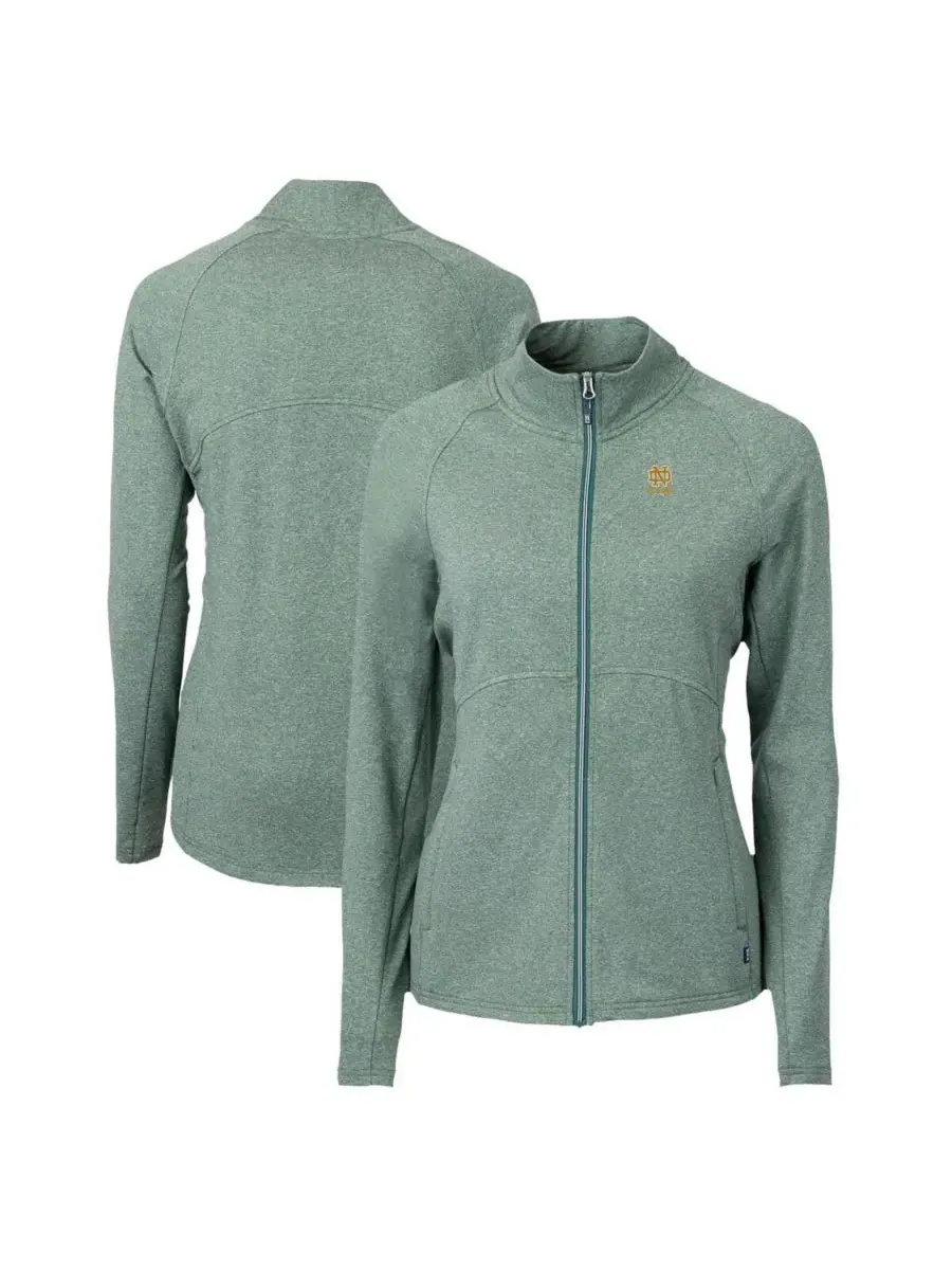 Cutter & Buck Женская куртка на молнии Heather Green Notre Dame Fighting Irish Alumni Adapt Eco — изображение 1 из 3, зеленый