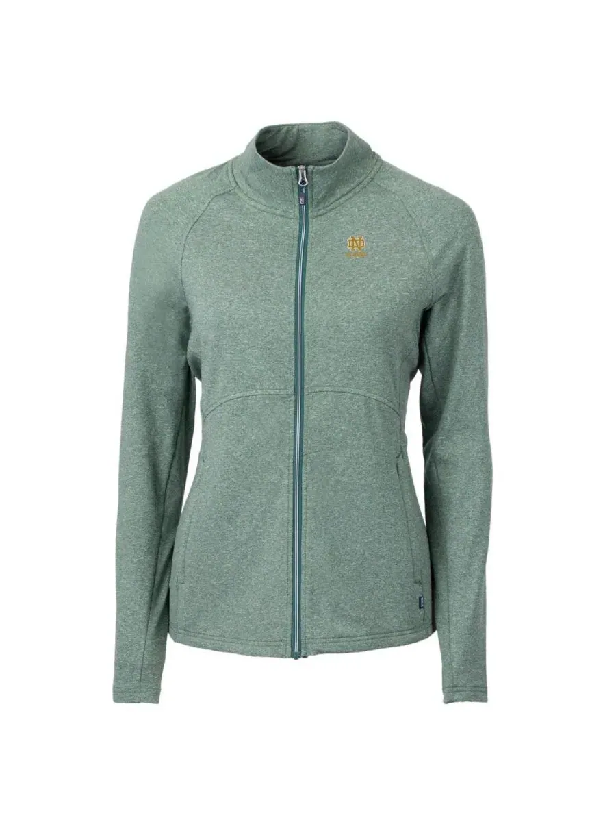 Cutter & Buck Женская куртка на молнии Heather Green Notre Dame Fighting Irish Alumni Adapt Eco — изображение 3 из 3, зеленый