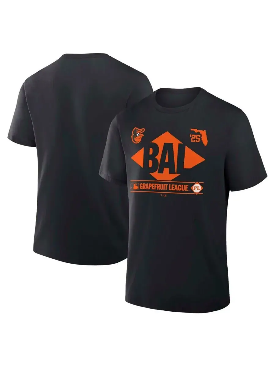 Fanatics Мужская черная футболка Baltimore Orioles 2025 Spring Training Grapefruit League True Icon — изображение 1 из 3