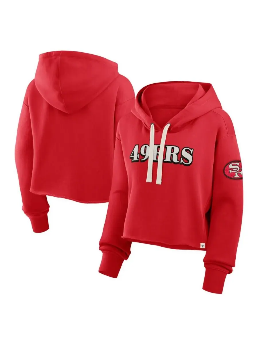 Женская алая укороченная толстовка San Francisco 49ers Oversized Hometown Heritage Fanatics — изображение 1 из 3, алый