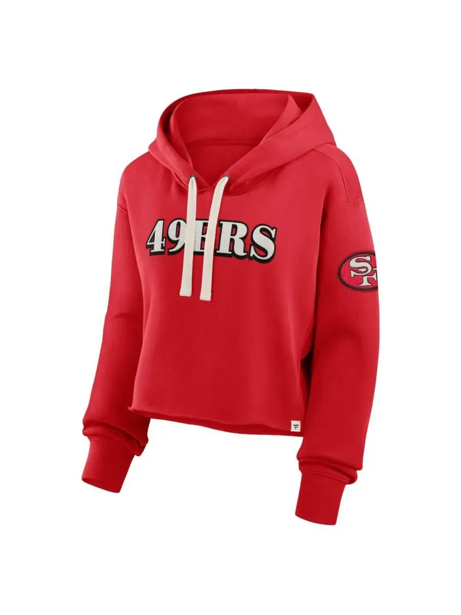Женская алая укороченная толстовка San Francisco 49ers Oversized Hometown Heritage Fanatics — изображение 2 из 3, алый