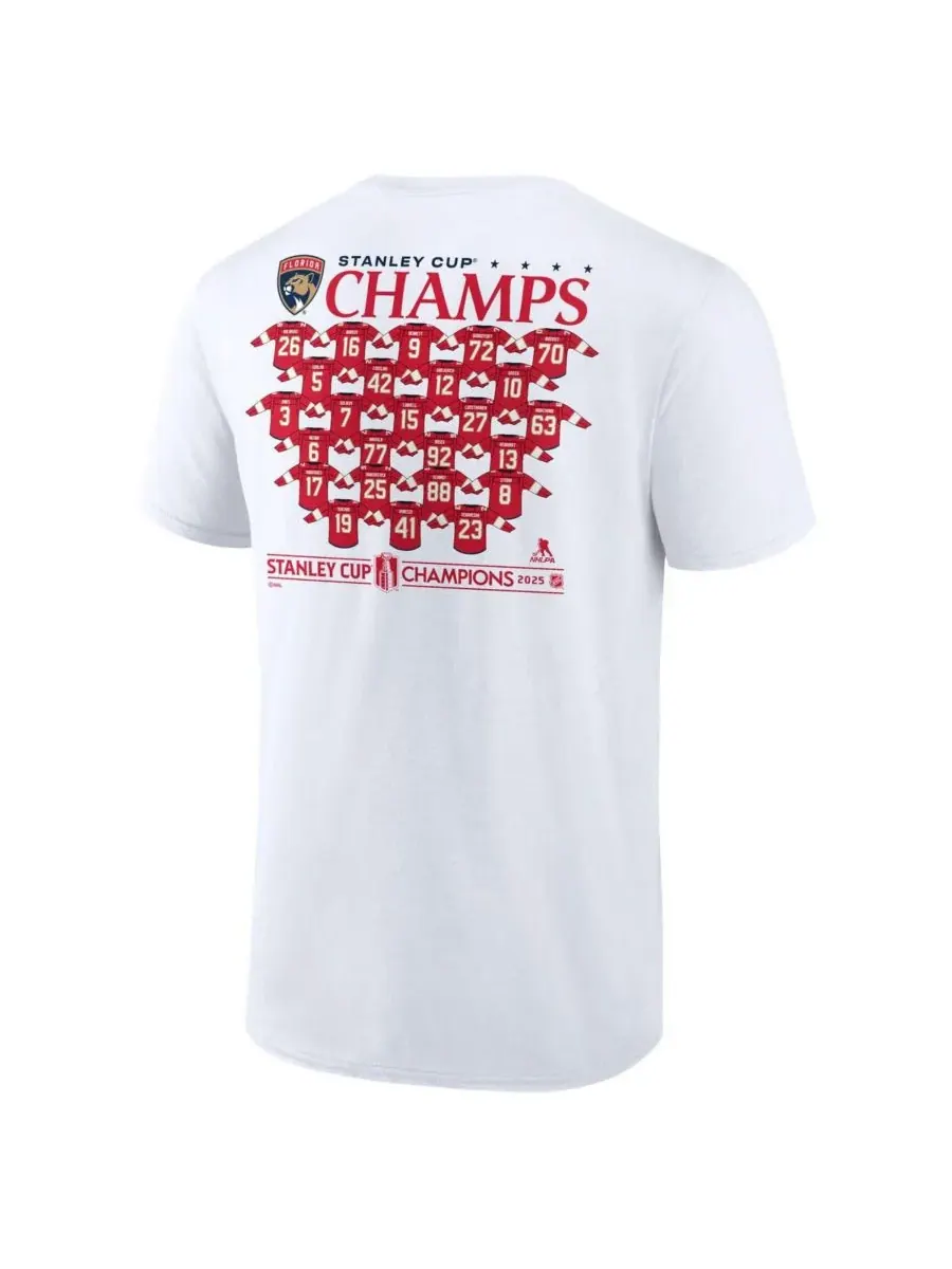 Fanatics Мужская белая футболка с изображением состава команды Florida Panthers, выигравшей Кубок — изображение 2 из 3, белый