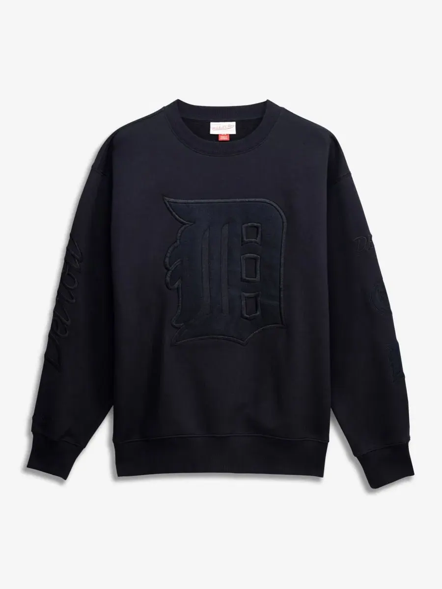 Свитшот Phantom Fleece с логотипом Detroit Tigers Mitchell & Ness — изображение 1 из 4, черный