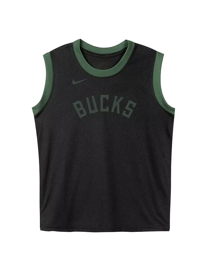 Детский сет из сетчатого топа и шорт Milwaukee Bucks черного цвета Nike — изображение 5 из 5